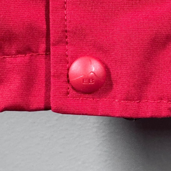 Eddie Bauer WeatherEdge Wind/Rain Zippered Red Jacket w/Snap Close Storm Flap - Picture 3 of 16